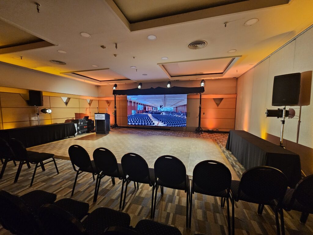 Pantalla gigante y sonido para evento en el hotel QUINTO CENTENARIO